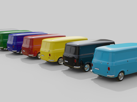 Realistic Vintage Cargo Van High-Detail Game-Ready Render Asset 3D Model