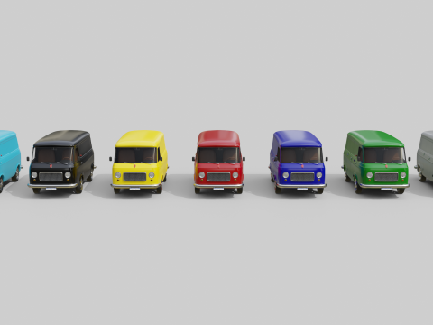 Realistic Vintage Cargo Van High-Detail Game-Ready Render Asset 3D Model
