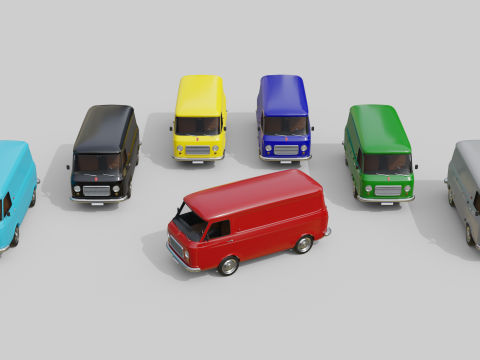 Realistic Vintage Cargo Van High-Detail Game-Ready Render Asset 3D Model