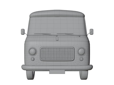Realistic Vintage Cargo Van High-Detail Game-Ready Render Asset 3D Model