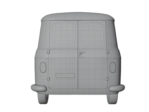Realistic Vintage Cargo Van High-Detail Game-Ready Render Asset 3D Model