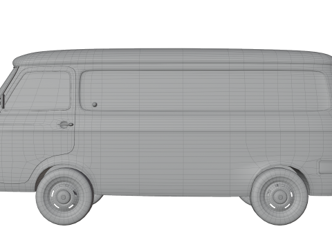 Realistic Vintage Cargo Van High-Detail Game-Ready Render Asset 3D Model