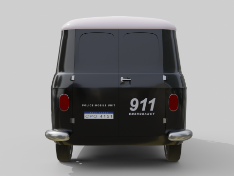 Realistic Vintage Police Van High-Detail Game-Ready Render Asset Modelo 3D
