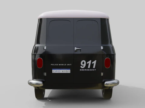 Realistic Vintage Police Van High-Detail Game-Ready Render Asset 3D Model