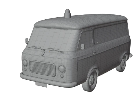 Realistic Vintage Police Van High-Detail Game-Ready Render Asset 3D Model
