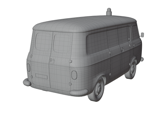 Realistic Vintage Police Van High-Detail Game-Ready Render Asset Modelo 3D