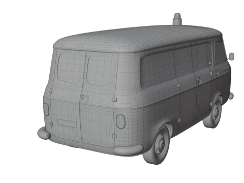 Realistic Vintage Police Van High-Detail Game-Ready Render Asset 3D Model