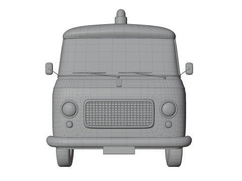 Realistic Vintage Police Van High-Detail Game-Ready Render Asset Modelo 3D