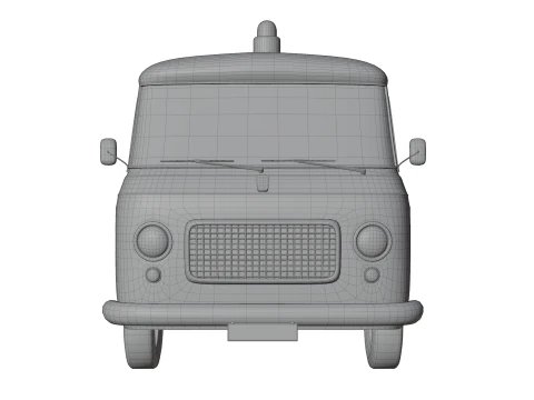 Realistic Vintage Police Van High-Detail Game-Ready Render Asset 3D Model
