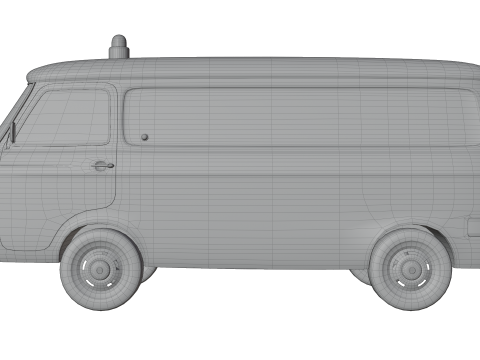 Realistic Vintage Police Van High-Detail Game-Ready Render Asset Modelo 3D