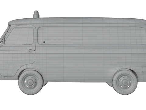 Realistic Vintage Police Van High-Detail Game-Ready Render Asset 3D Model
