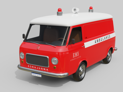 Realistic Vintage Ambulance Van High-Detail Game-Ready Asset 3D Модель