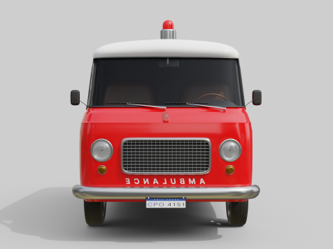 Realistic Vintage Ambulance Van High-Detail Game-Ready Asset 3D Модель