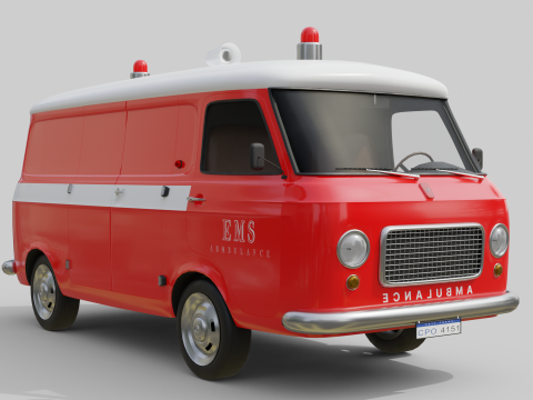 Realistic Vintage Ambulance Van High-Detail Game-Ready Asset 3D Модель