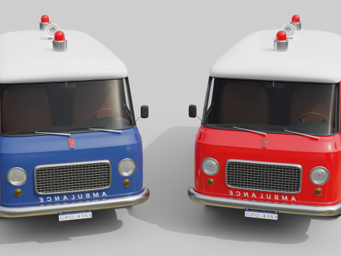 Realistic Vintage Ambulance Van High-Detail Game-Ready Asset 3D Модель
