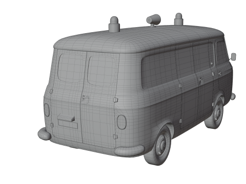Realistic Vintage Ambulance Van High-Detail Game-Ready Asset 3D Модель