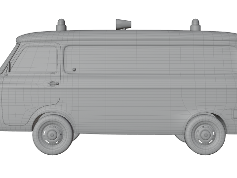 Realistic Vintage Ambulance Van High-Detail Game-Ready Asset 3D Модель
