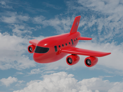 Cartoon Plane 3D 模型