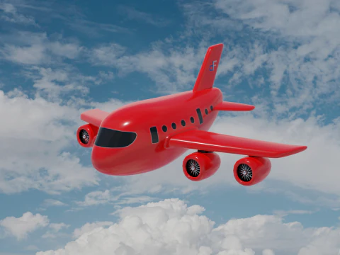 Avi&atilde;o de desenho animado Modelo 3D