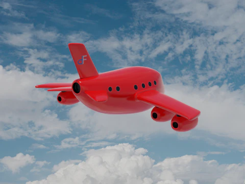 Avi&atilde;o de desenho animado Modelo 3D