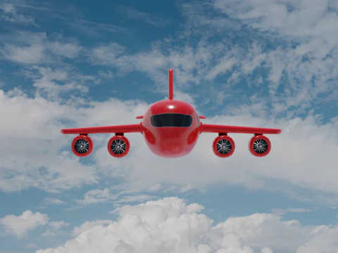 Avi&atilde;o de desenho animado Modelo 3D