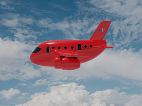 Cartoon Plane 3D 模型