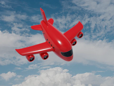 Avi&atilde;o de desenho animado Modelo 3D