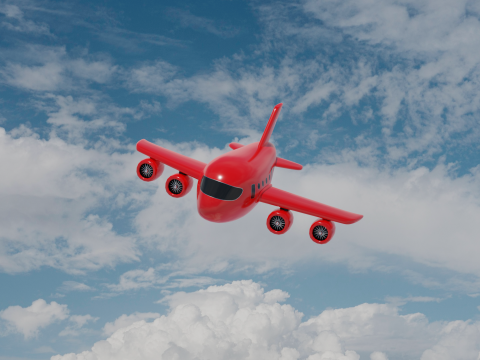 Cartoon Plane 3D 模型