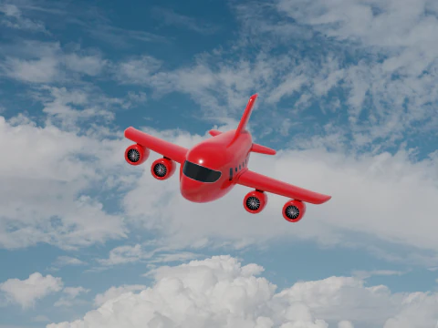 Avi&atilde;o de desenho animado Modelo 3D