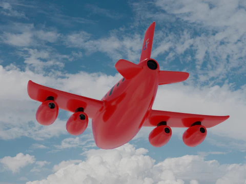 Avi&atilde;o de desenho animado Modelo 3D