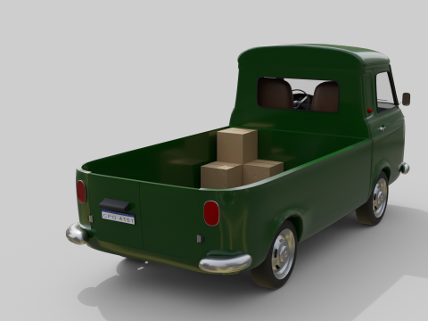 Realistic Vintage Pickup Truck High-Detail Game-Ready Asset 3D Модель