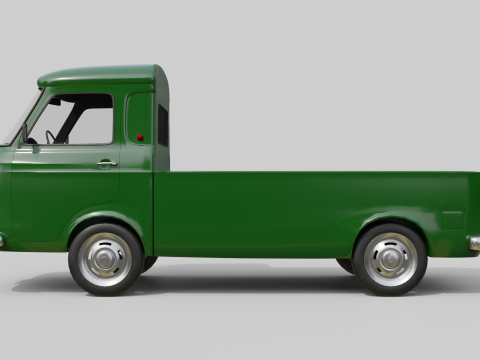 Realistic Vintage Pickup Truck High-Detail Game-Ready Asset 3D Модель