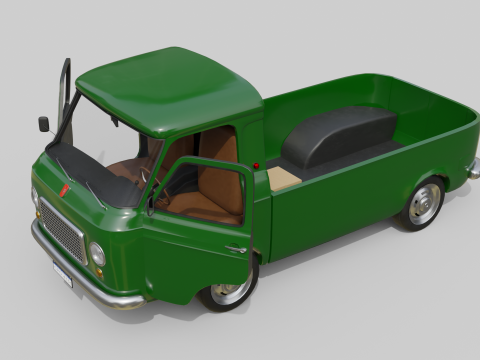 Realistic Vintage Pickup Truck High-Detail Game-Ready Asset 3D Модель