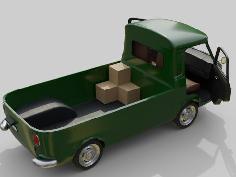 Realistic Vintage Pickup Truck High-Detail Game-Ready Asset 3D Модель
