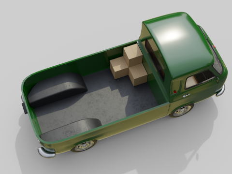 Realistic Vintage Pickup Truck High-Detail Game-Ready Asset 3D Модель