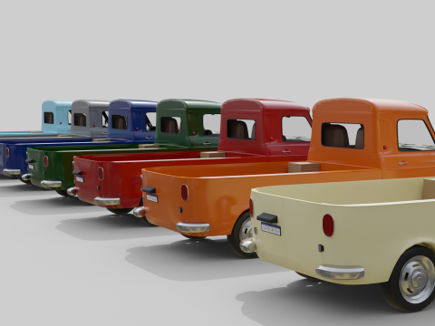 Realistic Vintage Pickup Truck High-Detail Game-Ready Asset 3D Модель