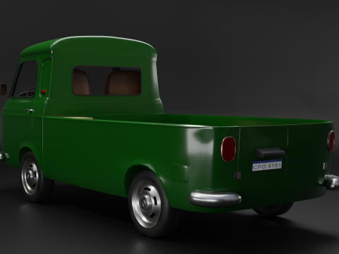 Realistic Vintage Pickup Truck High-Detail Game-Ready Asset 3D Модель