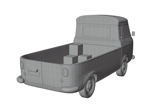 Realistic Vintage Pickup Truck High-Detail Game-Ready Asset 3D Модель