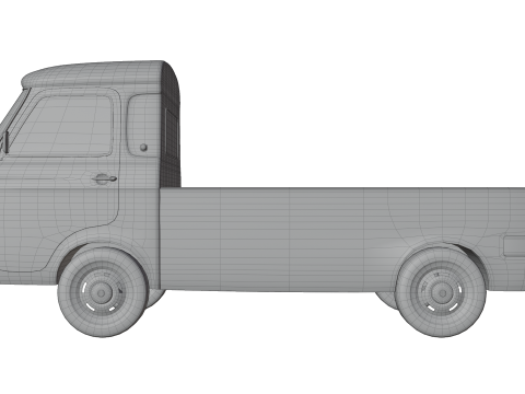 Realistic Vintage Pickup Truck High-Detail Game-Ready Asset 3D Модель