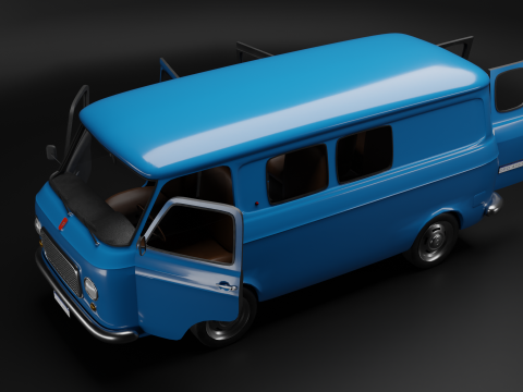 Realistic Vintage Vans High-Detail Game-Ready Render Asset Collection Model 3D