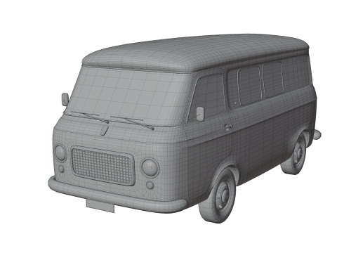 Realistic Vintage Vans High-Detail Game-Ready Render Asset Collection Model 3D