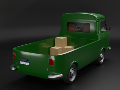 Realistic Vintage Vans High-Detail Game-Ready Render Asset Collection Model 3D