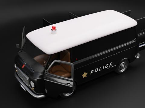 Realistic Vintage Vans High-Detail Game-Ready Render Asset Collection Model 3D