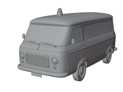 Realistic Vintage Vans High-Detail Game-Ready Render Asset Collection Model 3D