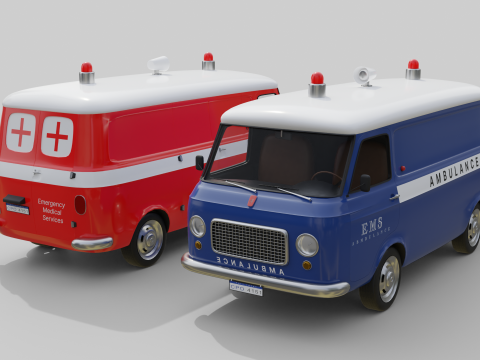 Realistic Vintage Vans High-Detail Game-Ready Render Asset Collection Model 3D