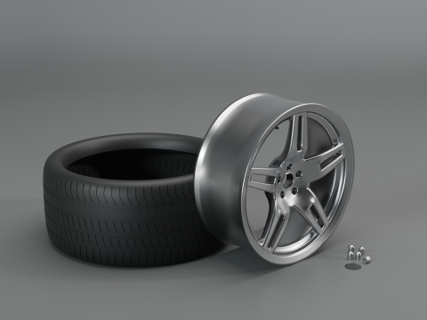 Realistic Car Wheel - Free Asset Model 3D