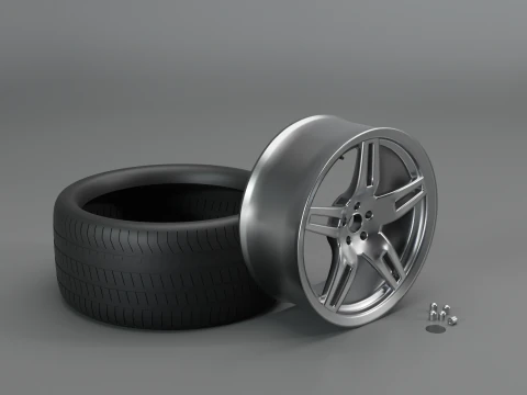 Realistic Car Wheel - Free Asset 3D Model