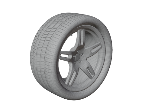 Realistic Car Wheel - Free Asset Model 3D