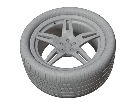 Realistic Car Wheel - Free Asset Model 3D