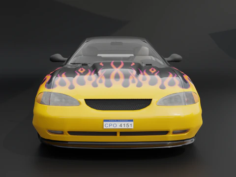 Sport Flame Car 3D Model
